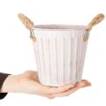 Deko-Topf, Metalleimer zum Bepflanzen, Pflanzgefäß mit Henkeln, Rosa/Grün/Gelb Shabby Chic Ø15cm H13cm 3er-Set | Floristik21.de