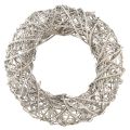 Floristik21 Dekokranz Holz Deko Rattan Natur Weiß Ø40cm H9,5cm - Vielseitig einsetzbar & stilvolle Raumakzent