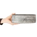 Dekoschale Metall Steckschale Oval Grau L22,5/19,5/16cm 3er-Set | Floristik21.de
