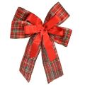 Floristik21 Dekoschleife Weihnachten Geschenkschleife Outdoor Rot Kariert 6cm breit 20×29cm 5St