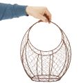 Drahtkorb, Pflanzgefäß aus Metall, Frühlingsdeko, Osterkorb Braun, Edelrost H34cm L30cm | Floristik21.de