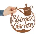 Gartendeko Rost, Schriftzug, Kräuter Blumen Rosen 29,5cm 3 St | Floristik21.de