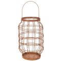 Floristik21 Gartenlaterne Metall Edelrost Henkel Vintage Ø19,5cm