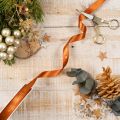 Geschenkband Stoff 15mm x 18m Orange Weihnachten | Floristik21.de