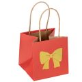 Floristik21 Geschenktüte Papier 12 cm Rot Gold Schleifenmotiv 8 Stück