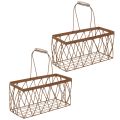 Floristik21 Gitterkorb Metall Korb Rost Optik 28x13,5x14cm 2St