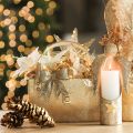 Glitzerschleife Gold Kunststoff mit Clip 11cm 4er-Set | Floristik21.de