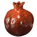 Floristik21 Keramik Granatapfel Vase Rot Braun Ø10,5cm H12cm für Herbstdeko und Weihnachten