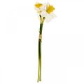 Floristik21 Künstliche Narzissen Seidenblumen Weiß Osterglocke 40cm 3St