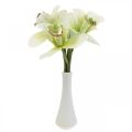 Floristik21 Künstliche Orchideen Kunstblumen in Vase Weiß/Grün 28cm