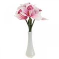 Floristik21 Künstliche Orchideen Kunstblumen in Vase Weiß/Rosa 28cm
