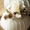 Künstlicher Farn Weihnachten Zierfarn Champagner 54cm 2St Deko-Farn Glitzer | Floristik21.de