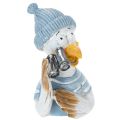 Floristik21 Maritime Deko Möwe Tischdeko Blau Weiß Silber H11cm