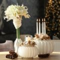 Papier-Dekokugel Kürbisform Weiß 34cm 2er-Set | Floristik21.de