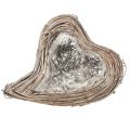 Floristik21 Rattan Pflanzherz Natur Weiß gewaschen - Vielseitige Deko-Herzen 20x24x6cm im 2er-Set