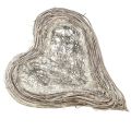 Pflanzherz Rattan Herz Pflanzschale Weiß Natur Deko 28x34cm für Blumenarrangements & Dekorationen | Floristik21.de