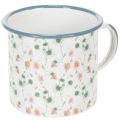 Floristik21 Pflanztasse Emaille Deko Tasse Blumenmotive Ø11cm