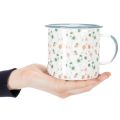 Pflanztasse Emaille Deko Tasse Blumenmotive Ø11cm | Floristik21.de