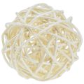 Floristik21 Rattanball gebleicht Tischdeko Rattan Creme Ø5cm 24 St