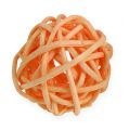 Floristik21 Rattanball Orange, Apricot, gebleicht 72St