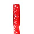 Floristik21 Weihnachtsband Sternmuster rot 25mm 25m