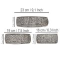 Dekoschale Metall Grau Weiß Muster Ø16/19,5/23,5cm 3er-Set | Floristik21.de