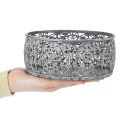 Dekoschale Metall Grau Weiß Muster Ø16/19,5/23,5cm 3er-Set | Floristik21.de