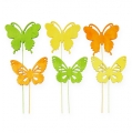 Floristik21 Deko-Schmetterlinge am Draht 3-farbig 8cm 18St