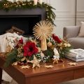Set aus 35 Strohsternen und Figuren für Christbaumschmuck, naturfarbene Dekoration | Floristik21.de