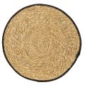 Floristik21 Runde Tischmatte aus Binsengras, Natur Look, Ø35cm, 4er Set, für Innen & Außen