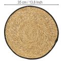 Runde Tischmatte aus Binsengras, Natur Look, Ø35cm, 4er Set, für Innen & Außen | Floristik21.de