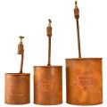 Metall Übertopf-Set Mit Wasserhahn Deko Rostoptik - Garten Vintage Charm - Pflanzgefäß - Größen-Set 3-teilig | Floristik21.de