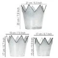 Übertopf Krone Metall Deko Zink Ø21,5/19,5/17cm 3er-Set | Floristik21.de