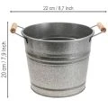 Übertopf Pflanzgefäß Vintage Deko Metalleimer Ø22cm H20cm | Floristik21.de