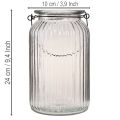 Laterne Glas Windlicht zum Hängen mit Henkel H18 cm | Floristik21.de